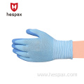 Hespax 13Gauge Nylon Foam Latex Work Gloves Outdoor